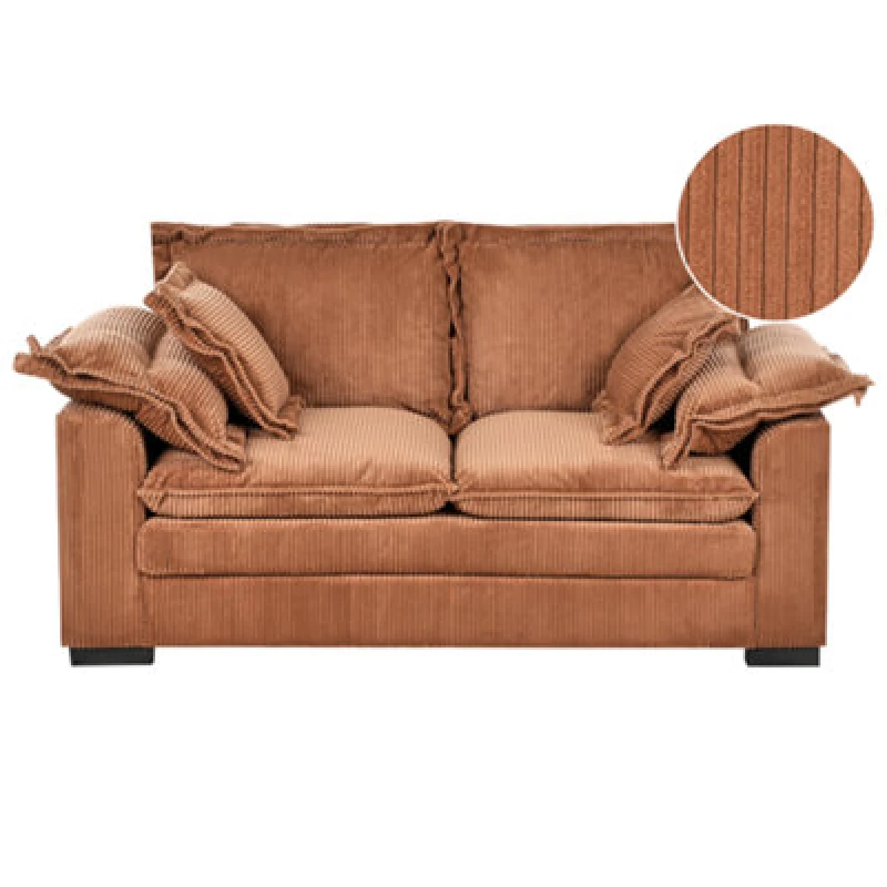 Image of Beliani Sofa 2 Seater Tirro Corduroy Brown