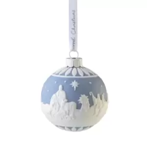 Image of Wedgwood Christmas Nativity Bauble Ornament - Blue
