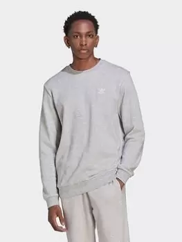 Image of adidas Originals Essentials+ Sustainable Crew Sweat Top - Grey, Multi, Size XS, Men