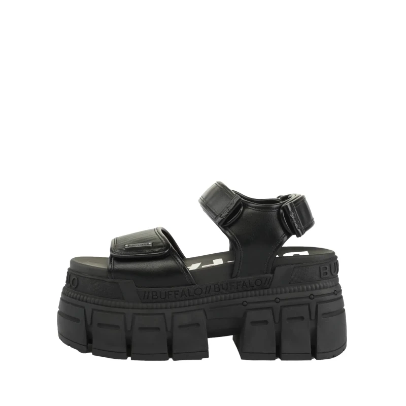 Image of Buffalo Womens wedge sandals Buffalo Gospher Noir Female 40