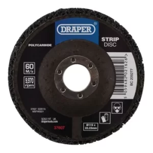 Image of Draper Polycarbide Strip Disc, 115mm, 22.23mm, 180 Grit, Black
