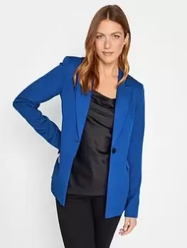 image of Long Tall Sally Cobalt Scuba Crepe Blazer, Blue, Size 10, Women