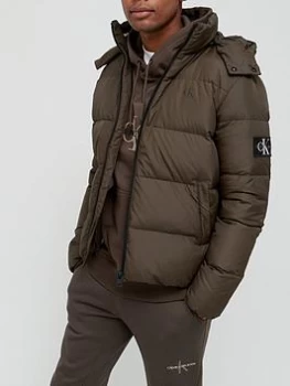 Image of Calvin Klein Jeans Essentials Down Fill Padded Jacket - Olive Size L, Men