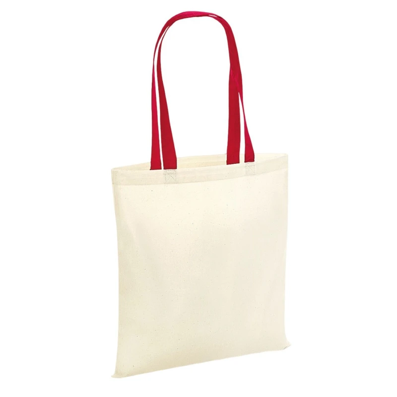 Image of Westford Mill Womens Contrast Handle Tote Bag in Red Red Female One Size