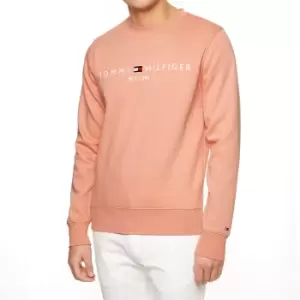 Image of Tommy Hilfiger Mens Tommy Logo Sweatshirt - Light Pink - L