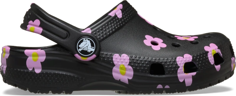 Image of Crocs Kids Toddler Classic Flower Clogs Black C7