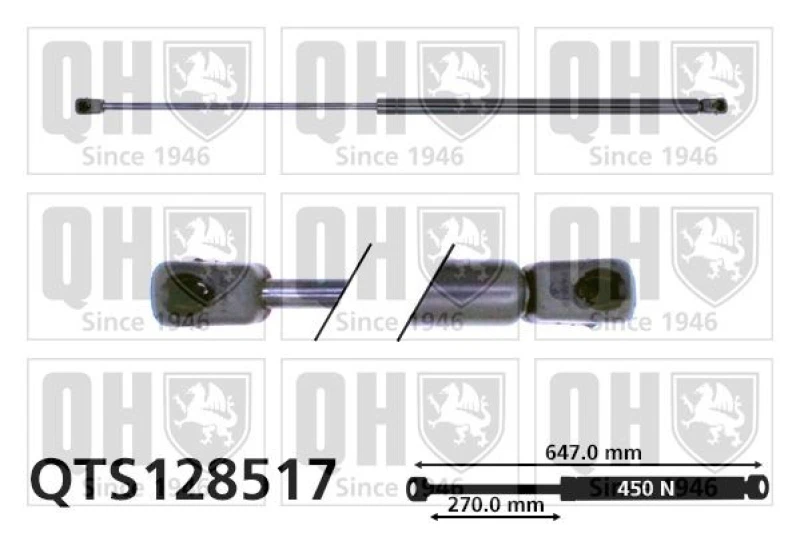 Image of QUINTON HAZELL Tailgate strut QUINTON HAZELL QTS128517