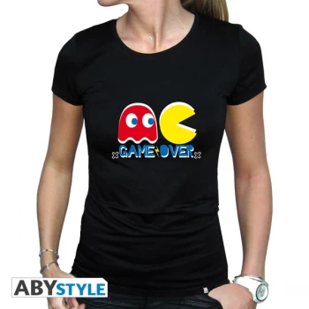 image of Pac-Man - Game Over Womens Large T-Shirt - Black