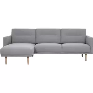 Image of Larvik Chaiselongue Sofa (lh) - Grey, Oak Legs - Soul Grey, Oak Legs