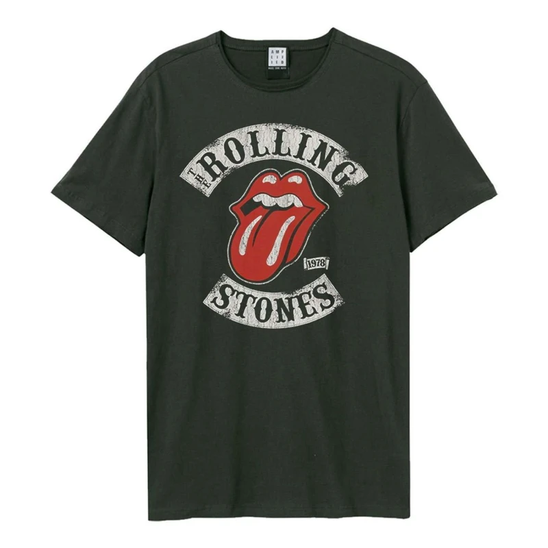Image of Amplified Amplified Men 1978 Tour The Rolling Stones T-Shirt in Charcoal Size: X-Small Charcoal XS Male 5063238001268