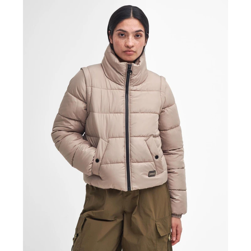Image of Barbour International Webber Convertible Puffer Jacket - Beige Beige 14