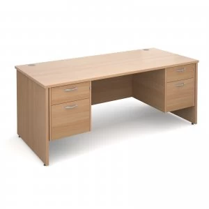 Image of Maestro 25 PL Straight Desk With 2 and 2 Drawer Pedestals 1800mm - bee