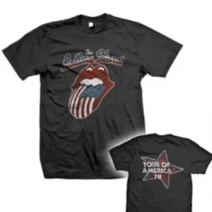 Image of Rolling Stones Tour of America 78 Mens Blk T Shirt: Large