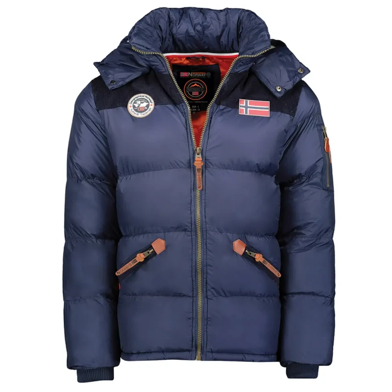 Image of Quilted hooded parka Geographical Norway Celian Bleu Male S