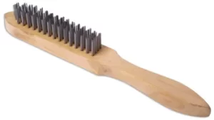 image of Laser Tools 0226 Wire Brush 4 Row Wooden Handle