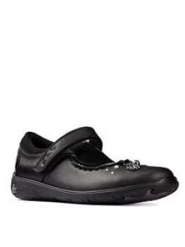Image of Clarks Kid Sea Shimmer Mary Jane School Shoe - Black