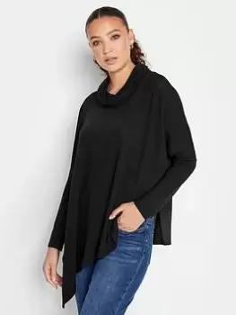 Image of Long Tall Sally Black Hanky Hem Top, Black, Size 10, Women