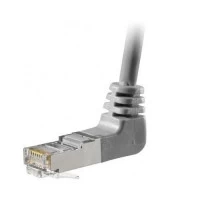 Image of Patch Cord RJ45 CAT.5e F/UTP Angled Up Grey - 0.70 M Full Copper