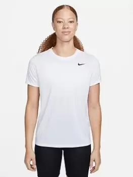 Image of Nike Dri-FIT Short Sleeve T-Shirt - White , White/Black, Size XS, Women