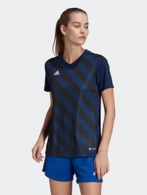 Image of adidas Entrada 22 Graphic Jersey, Dark Blue Size XS Women
