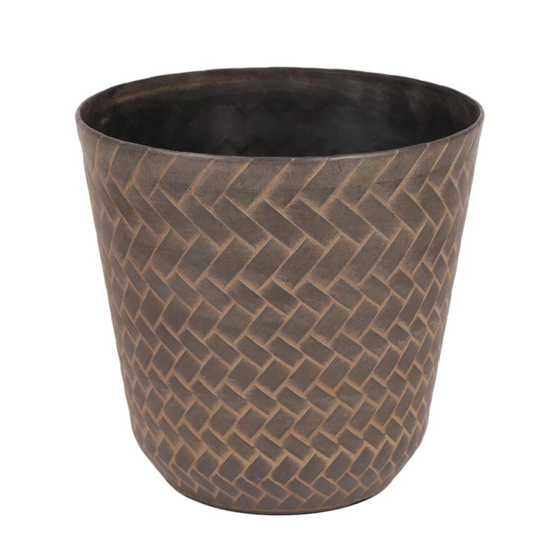 Image of YouGarden Pair of Nantucket Planters (25cm) Brown unisex 25cm diame