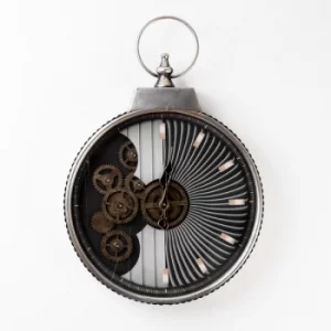 image of WM WIDDOP Large Stopwatch Wall Clock with Moving Gears