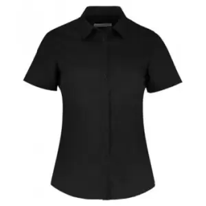 Image of Kustom Kit Womens/Ladies Short Sleeve Tailored Poplin Shirt (8) (Black)