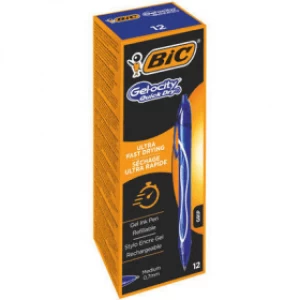 Image of BIC Gel-ocity Quick Dry Ink Medium Rollerball Pen - Blue (12 Pack)