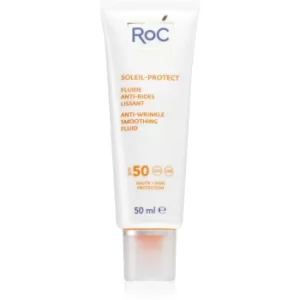 image of RoC Soleil Protexion+ Anti Wrinkle Smoothing Fluid Lightweight Protective Fluid with Anti-Aging Effect SPF 50 50ml