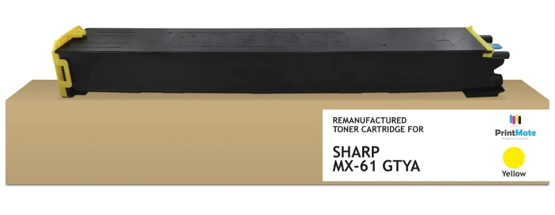 Image of PrintMate Sharp MX-61 GTYA. remanufactured toner. Yellow 24000p