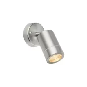 image of Saxby Palin - Outdoor Spotlight Brushed Stainless Steel, Glass IP44, GU10