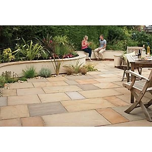 Image of Marshalls Sawn Versuro Smooth Golden 845 x 560 x 22mm Paving Slab Pack of 35