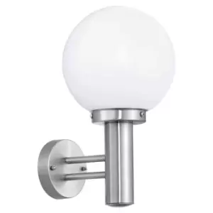 image of Eglo Nisia Stainless Steel Exterior Wall Light - Stainless Steel