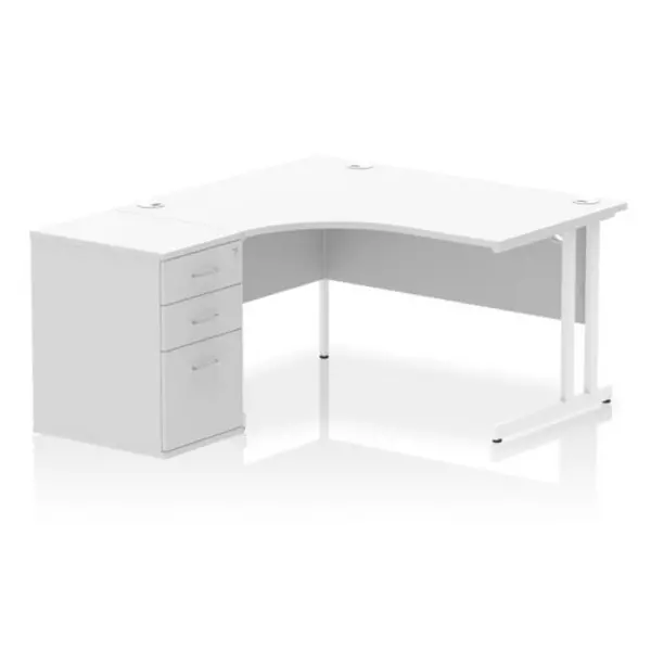 Image of Dynamic Office Solutions Impulse 1400mm Cantilever Left Crescent Desk Workstation I004250