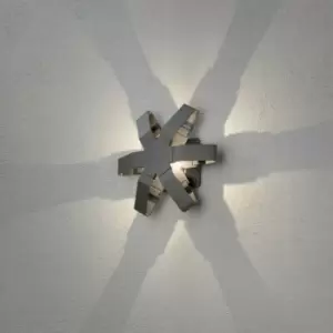 Image of Konstsmide Pescara Outdoor Modern Wall Lamp, Star, Dark Grey 3W High Power LED, IP54