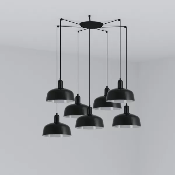 Tatawin Medium 7 Light Black Cluster Drop Pendant Lamp