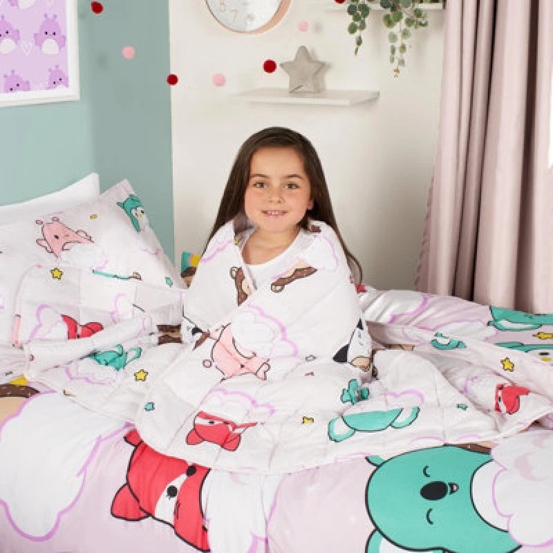Image of OHS OHS Weighted Blanket Squish Blob Mallows Sensory Therapy Sleep Anxiety Throw in Lilac Lilac One Size Unisex 5027434169641