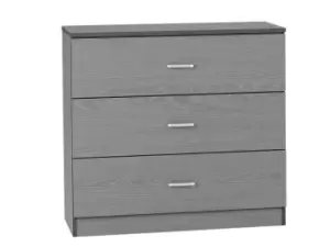 Image of Seconique Felix Grey 3 Drawer Chest of Drawers