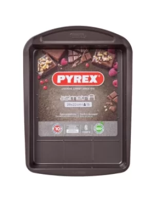 image of Pyrex AsimetriA Metal Easy-Grip Brownie Pan 28 x 22cm