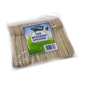 image of Robinson Young Natural birchwood Spoons Ref 10569 Pack of 100 139576