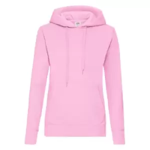 Image of Fruit Of The Loom Ladies Lady Fit Hooded Sweatshirt / Hoodie (XS) (Light Pink)