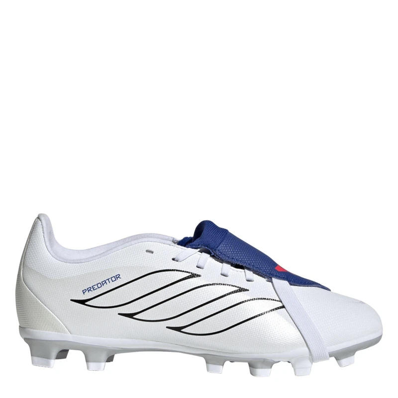 Image of adidas Childrens adidas Predator Fold-Over Tongue Club Firm Ground Football Boots White/Blue male C10 (28)