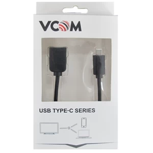 Image of VCOM USB 3.0 A (F) to USB 3.1 C (M) 0.5m Black Retail Packaged Data Cable