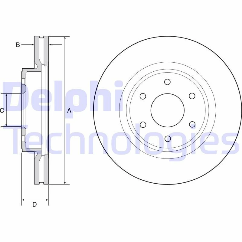 Image of DELPHI Brake disc DELPHI BG4941