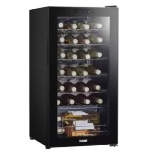 image of Dellonda 28 Bottle Wine Fridge with Digital Touch Screen Controls & LED Light, B