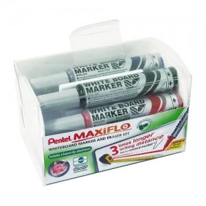 image of Pentel Bullet Marker & Eraser Set Astd PK4