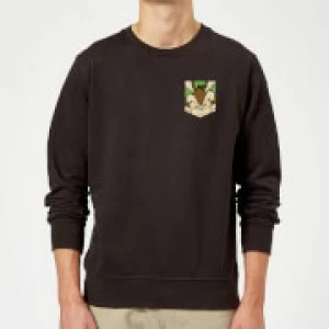 Image of Looney Tunes Wile E Coyote Face Faux Pocket Sweatshirt - Black