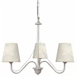 image of Helam Malbo Multi Arm Chandeliers With Shades White, Gold 50cm