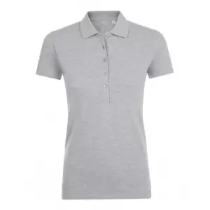 Image of SOLS Womens/Ladies Phoenix Short Sleeve Pique Polo Shirt (XL) (Grey Marl)
