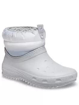 Image of Crocs Classic Neo Puff Shorty Boot - Grey, Size 7, Women